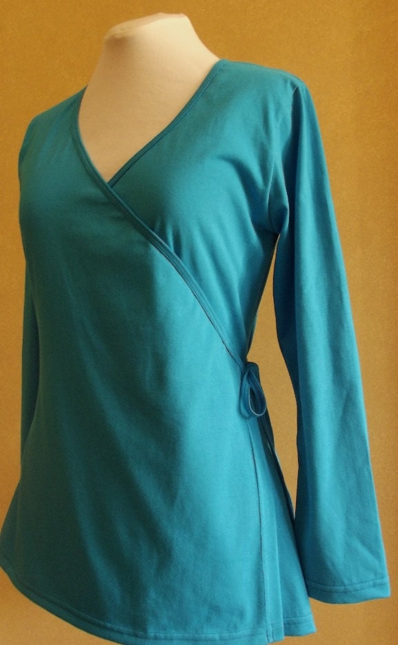 Super Flattering Wrap Top Available in 3/4 or Long Sleeve & - Etsy