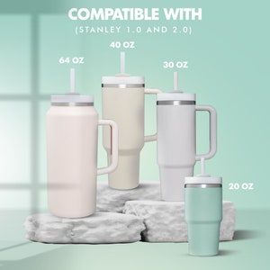 Silicone Spill Stopper For Stanley Cup v 1.0 and 2.0 40oz/30oz Straw Topper Accessories Made in USA image 4