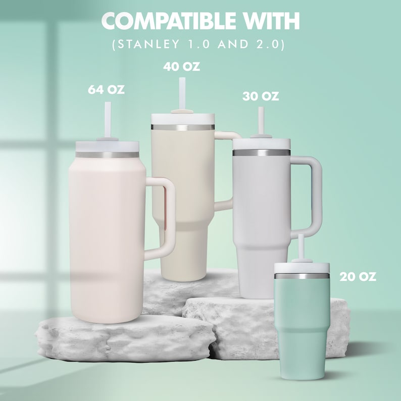 Silicone Spill Stopper For Stanley Cup v 1.0 and 2.0 40oz/30oz Straw Topper Accessories Made in USA image 4