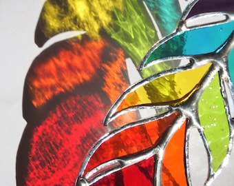 Stained Glass Rainbow Feather Suncatcher,6",Glass Art,Native American,Glass Feather,Ceremonial,Spirit,Tribal,Birthday Gift,Mixed Colours