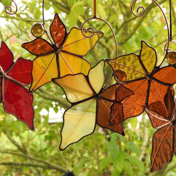 Stained Glass Leaf Etsy
