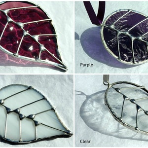 Stained Glass Leaf Sun Catchers 'Single Leaf', Many Colours, Five Styles Gift Bags.Birthday or Christmas Gift,Home Decor,Woodland Theme. image 8