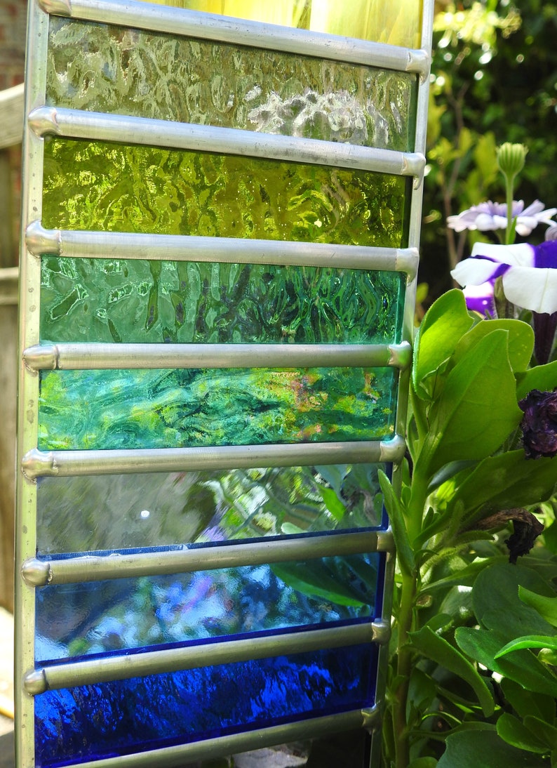 Stained Glass PanelGarden Suncatcher 'Rainbow Etsy