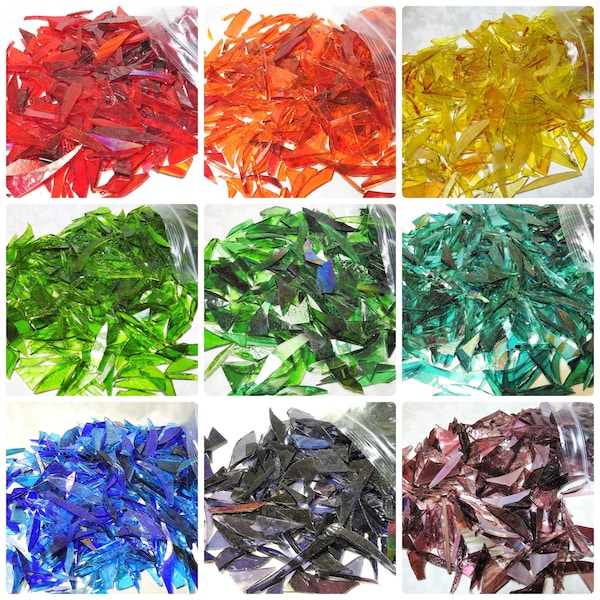 Stained Glass Offcuts. Smallest Scraps for Terrazzo, Fusing, Melting & Pottery Glazing. Variety of Textures and Colours,300g/600g Bags