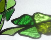 Stained Glass Four Leaf Clover,Shamrock,Suncatcher.Hanging Window Art,Mixed Green Glass,St. Patrick 39 s Day,Irish,Lucky Charm,Talisman