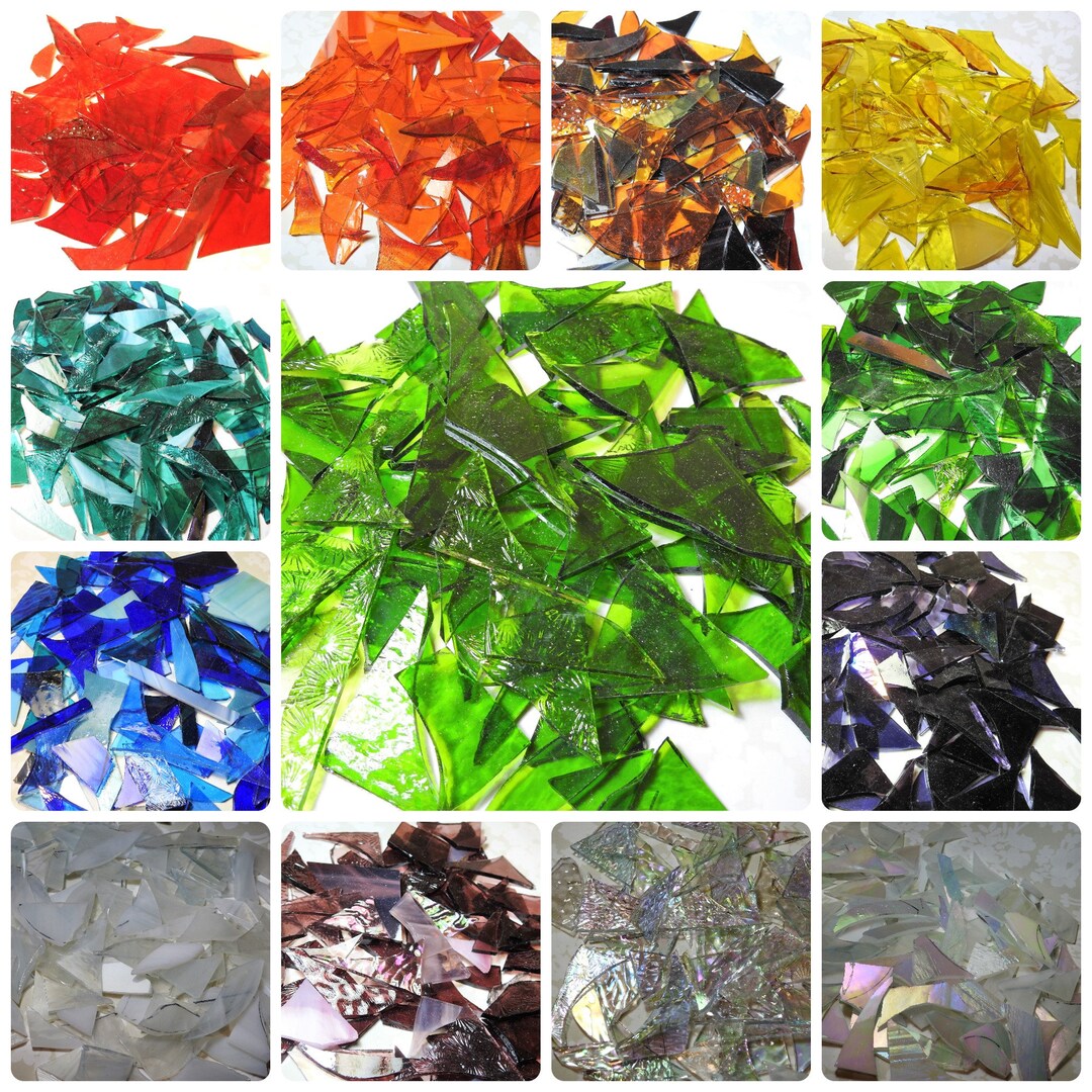 Stained Glass Offcuts, Small Scraps Perfect for Mosaics, Good Variety