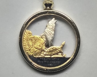Sacagawea Dollar Cut Coin Necklace 