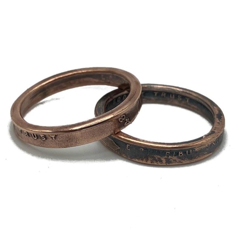 Lucky Penny Coin Ring, Copper Band (Thin Band) image 3