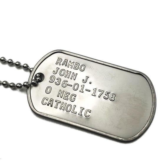 Smiffys Military Dog Tags & Chain – Army Fancy Dress Costume Accessory (Silver, Adult)