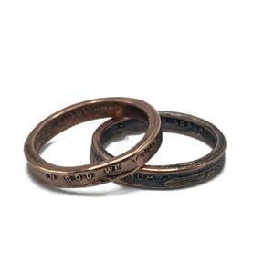 Lucky Penny Coin Ring, Copper Band (Thin Band) image 2