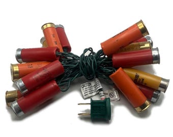 Shotgun Shell Christmas String Lights, Multiple Color Options