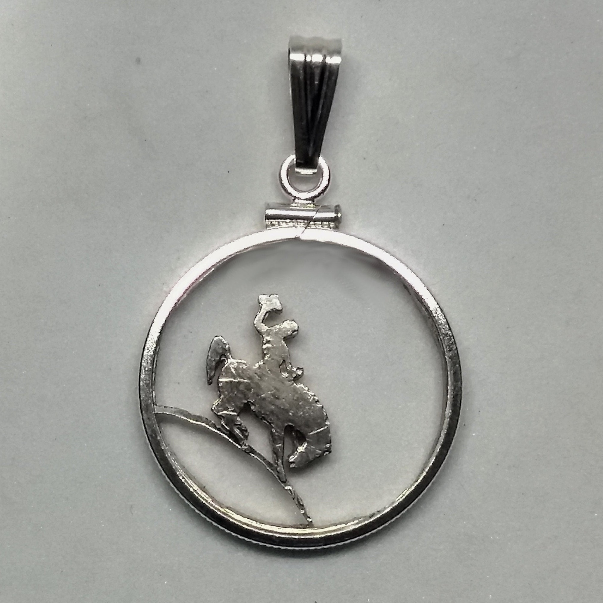 Wyoming State Cut-Out Coin Jewelry/Pendent 