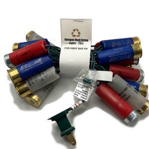 Shotgun Shell Christmas String Lights, Multiple Color Options