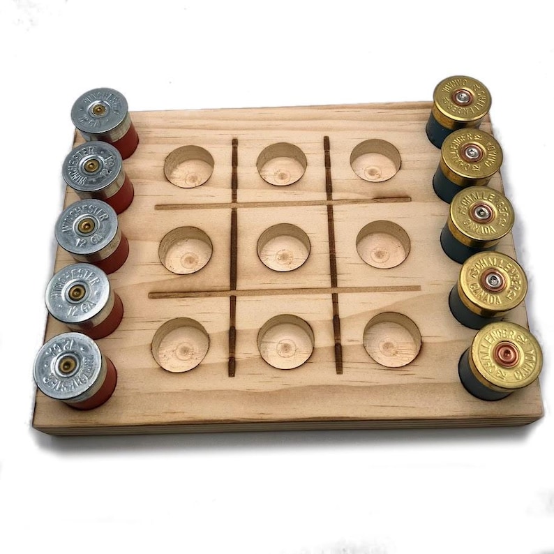Tic Shells Tic Tac Toe Shotgun Shell Game, Man Cave, Rustic Gift - Etsy