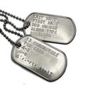 Military ID Dog Tags / Stainless Steel / Personalized Custom Embossed / Army Navy Marines / Silencers Chains