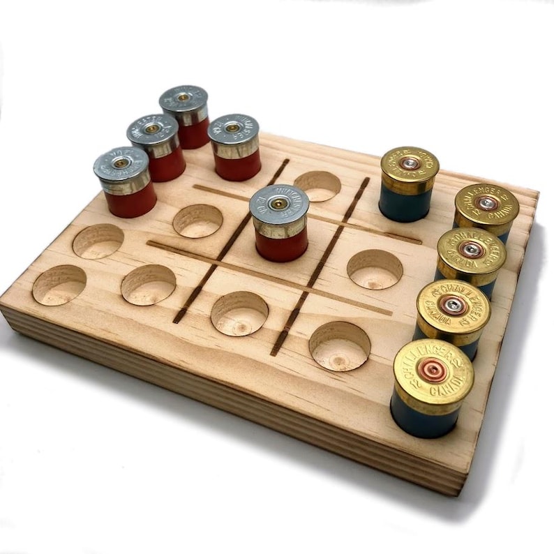 Tic Shells Tic Tac Toe Shotgun Shell Game, Man Cave, Rustic Gift - Etsy