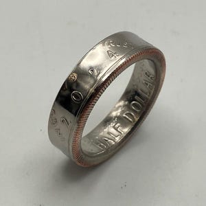 2024 Half Dollar Coin Ring, Handmade Band