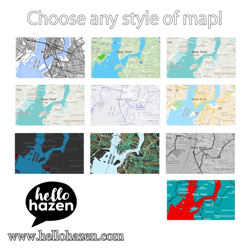 Custom Map Print Custom Map Custom City Map Valentine's - Etsy