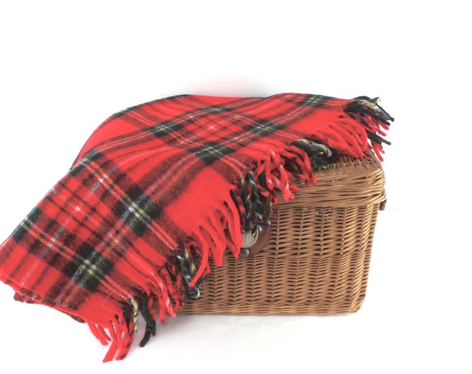 Wool Blend Plaid Blanket, Stadium Blankets, Camping, Glamping