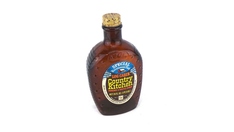 1976 Bicentennial Flask Log Cabin Country Kitchen Nearly Etsy