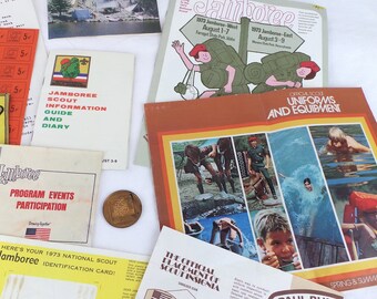 1973 Boy Scout Jamboree Collection, Boy Scouts Vintage Books, BSA Events, Boy Scouts Patches, BSA Coins