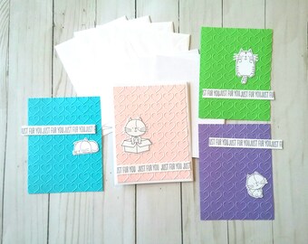 DIY Card Making Craft Kit 5 plain cards envelopes accessories marine life theme