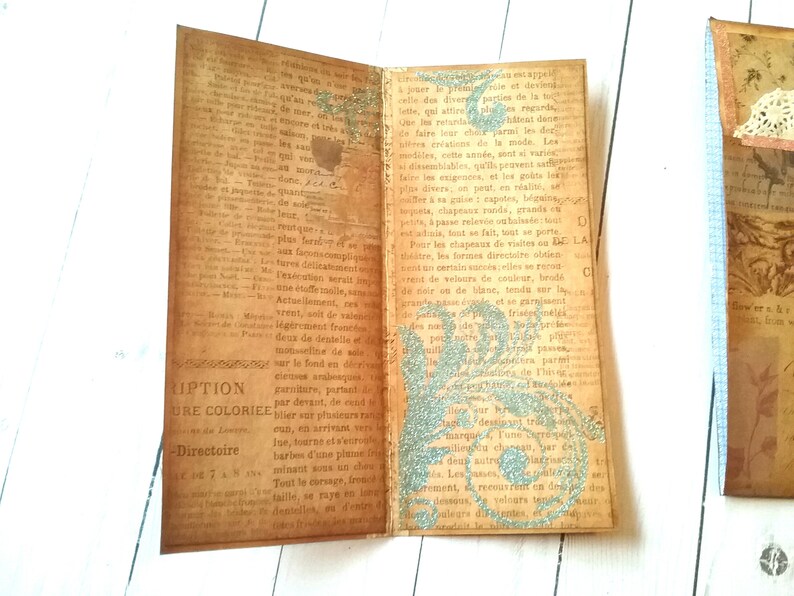 Envelope Junk Journal for Her, Vintage Inspired Journal for Women, Writer Gift for Sister, easter gift for Mom, Gifts Under 20 image 6