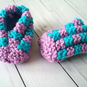 Knit Baby Booties, Baby Boy Shower Gift, Newborn Booties, Gift for New Baby, Knit Baby Gift, Knit Baby Slippers, Valentine Gift for Baby image 2