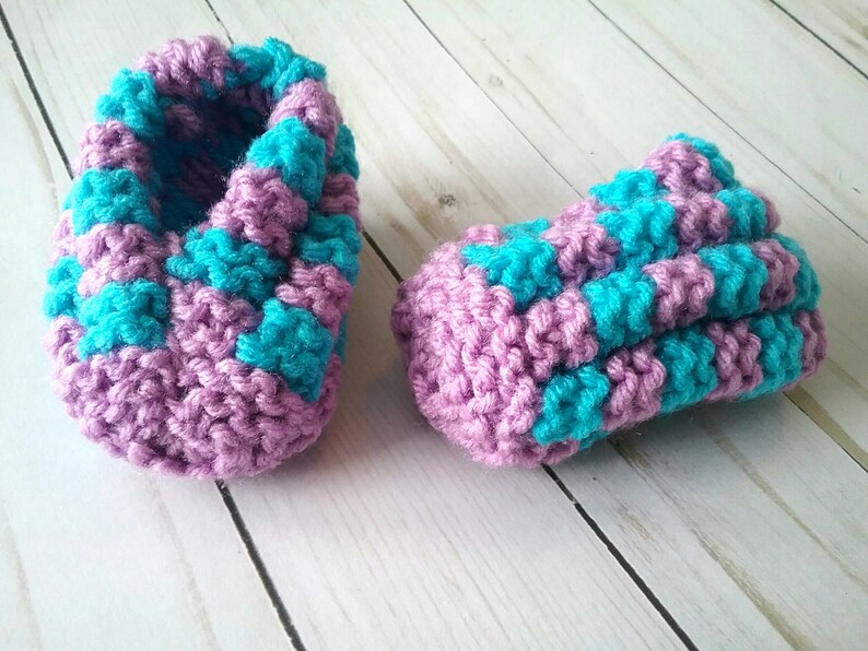 Knit Baby Booties, Baby Boy Shower Gift, Newborn Booties, Gift for New Baby, Knit Baby Gift, Knit Baby Slippers, Valentine Gift for Baby image 2