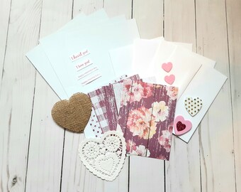 DIY Valentine Card Kit for Girls, Make Your Own Cards, Stocking Stuffer for Teens, Easter gift for Sister, Cardmaking Kit for Her