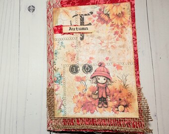Autumn Junk Journal for Women, Unique easter gift for Daughter, Anniversary Gift for Mom, Best Friend Birthday Gift for Her, Writer Gift