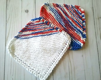 Knit Cotton Dishcloth Set, Eco Friendly Gift, Housewarming Gift for Couple, Thank You Gift for Teacher, Valentine Gift for Wife