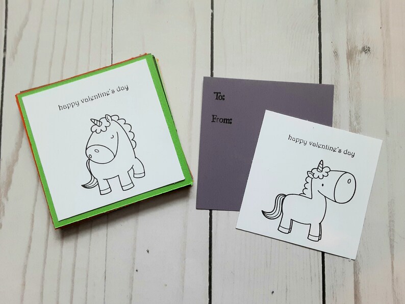 Unicorn Valentine Card Kit, DIY Valentine Kit, Classroom Valentines ...