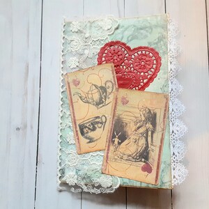 Alice Junk Journal for Women, Best Friend Birthday Gift for Her, Tween Girl Gift, Teacher Gift Idea, Valentine Gift for Daughter