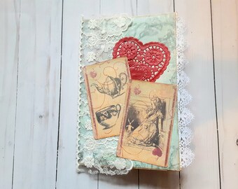 Alice Junk Journal for Women, Best Friend Birthday Gift for Her, Tween Girl Gift, Teacher Gift Idea, easter gift for Daughter