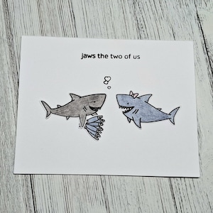 Valentine Greeting, Shark Valentine, Funny Valentine, Pun Valentine, Shark Notecard, Love Card, Romance Card, Anniversary Card, Dating Card
