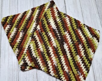 Crochet Pot Holder Set, Autumn Home Decor, Hot Pad Set of Two, Fall Colors, Birthday Gift for Grandma, Easter Gift for Sister