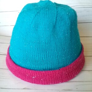 Knit Wool Hat for Women, Reversible Beanie for Teens, Unique Best Friend Birthday Gift for Her, Tween Girl Gifts, Anniversary Gift for Wife