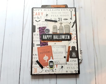 Halloween Junk Journal Folio for Women, Best Friend Birthday Gift for Her, easter gift for Sister, Memory Book for Teens
