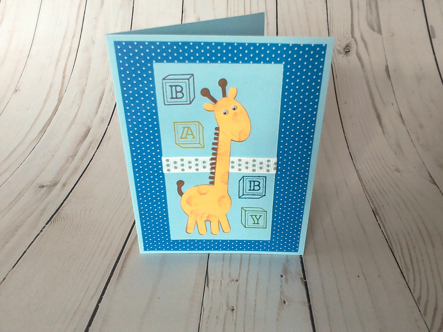 Baby, Dad, Mom, New Newborn Congrats, New Baby Card, Baby Blue Baby Card, Baby Baby  Baby Congratulations, Cute Boy, Girl, Giraffe Card New