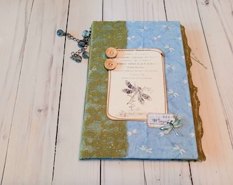 Dragonfly Junk Journal for Women, Easter gift for Mom, Writer Gift Idea, Gratitude Journal for Teens, Vision Casting Journal
