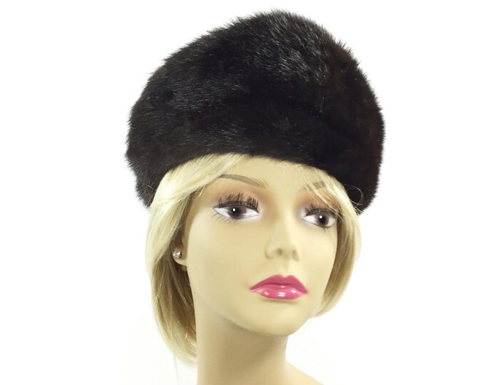 Exquisite Vintage Brown Faux Fur Pillbox Hat, Dress Up Hat, Real Fur Ladies Hat for Weddings, Dress up, Bridal Showers, Tea time #A770