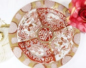 Hand Painted Oriental Display Plate, Handpainted Plate, Wedding Gift, Bridal Shower A06