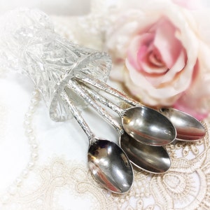 Vintage Ornate WM Rogers & Son Flatware, Set of 4 Teaspoons, Replacement Flatware, Tableware #968 image 1