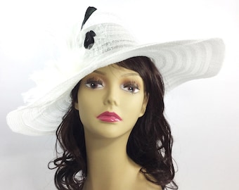 Lovely White Tea Party Hat, Summer Hat, Dress Up Hat, White Headpiece #A117