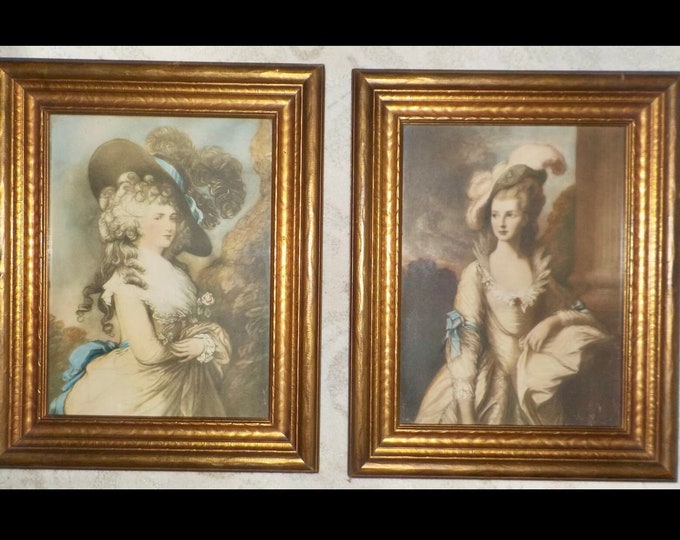 ENGLISH Women ' Duchess of Devonshire ' & ' The Honorable Mrs. Graham' PRINTS after Thomas GAINSBOROUGH, Victorian Ladies Prints #B632