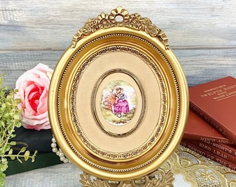 Fragonard Portrait Cameo, Fragonard Rococo Cameo, Victorian Cameo Wall Hangings #B522