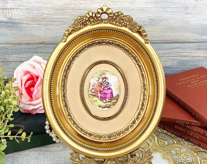 Fragonard Portrait Cameo, Fragonard Rococo Cameo, Victorian Cameo Wall Hangings #B522