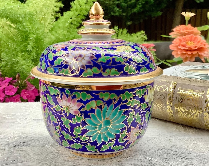 Thai Benjarong Porcelain Covered Jar #B754