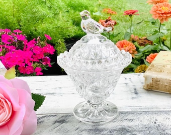 Hofbauer Byrdes Crystal Lidded Trinket Dish #B766